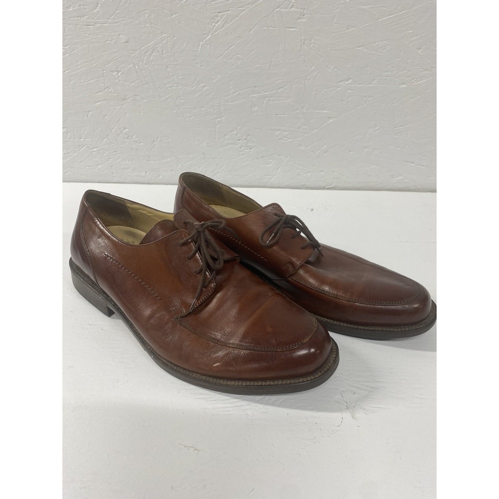 Johnston And Murphy Brown Men Sz 10.5 M Lace Up‎ Dress Shoes Made In Italy
